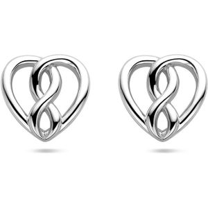 zilver gerhodineerd oorknoppen hart en infinity 1336794