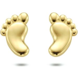 goud (geelgoud) oorknoppen voetjes 4024401