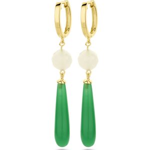 Zilver Verguld Klapoorringen - Geel - Kleursteen 2103112