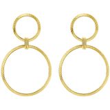 zilver verguld (geel) oorhangers cirkels gediamanteerd 1 micron 2103561
