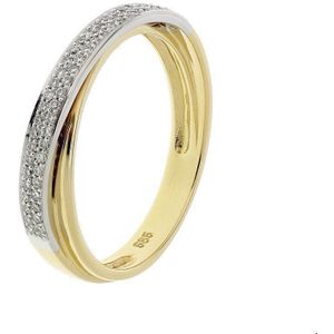 ring diamant 0.16ct h si 14K bicolor goud geel/wit 4207582
