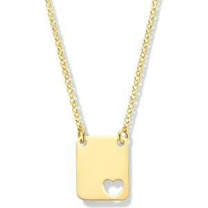 graveercollier hart 40 + 4 cm 1 micron zilver verguld (geel) 2102044