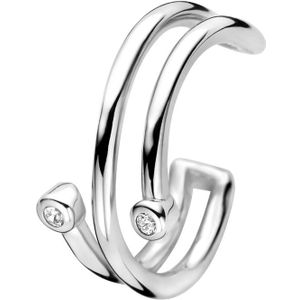 zilver gerhodineerd earcuff zirkonia 1336897