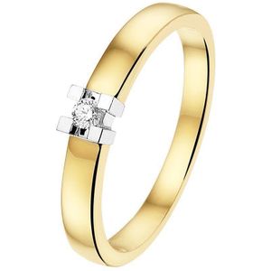 ring diamant 0.05ct h si 14K bicolor goud geel/wit 4208369