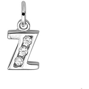 Zilver Gerhodineerde Hanger letter Z zirkonia 1312560