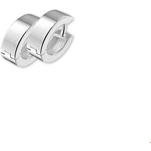 klapoorringen 5 mm vlak zilver wit 1011887