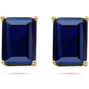 goud (geelgoud) oorknoppen blauw zirkonia 4026680