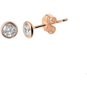 oorknoppen zirkonia 14K roségoud 4400929