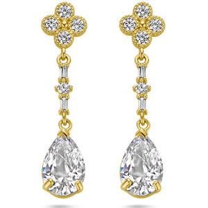 Geelgouden Oorhangers - Zirkonia - 4029408