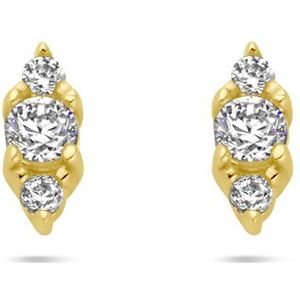 14K geelgoud oorknoppen zirkonia 4029413