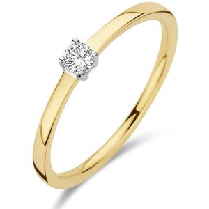 aanzoeksring diamant 0.10ct h si 14K bicolor goud geel/wit 4208900