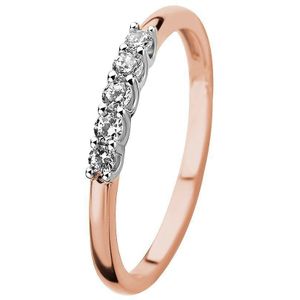 ring zirkonia 14K bicolor goud rosé/wit 4500707