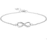 Zilver Gerhodineerde Armband infinity zirkonia 1 1318855 18 cm