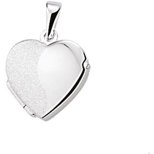 Zilveren Medaillon hart poli/mat 1005550