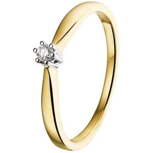 ring diamant 0.05ct h si 14K bicolor goud geel/wit 4208348