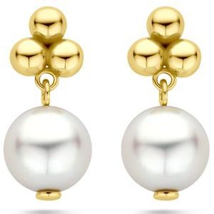 14K geelgoud oorknoppen parel 15 mm 4032832