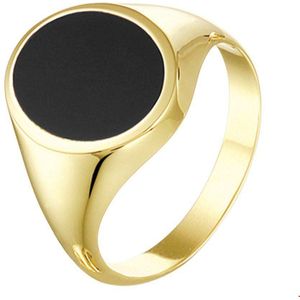 zegelring massief onyx 14K geelgoud 4020528