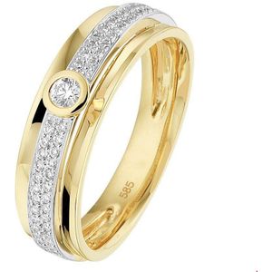 Bicolor Gouden Ring diamant 0.22ct H SI 4208426 17.25 mm (54)