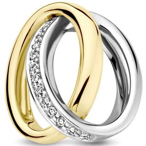 14K bicolor goud geel/wit hanger diamant 0.05ct h si 4208971