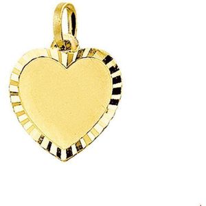 graveerhartje mat gediamanteerd 14K geelgoud 4006162