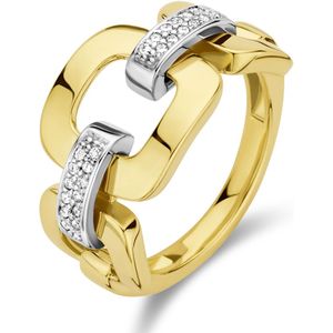 ring schakel diamant 0.11ct h si 14K bicolor goud geel/wit 4208888