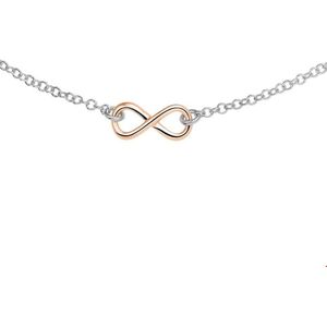 Roségoud op Zilver Collier infinity 2 2400856