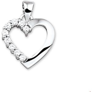Zilver Gerhodineerde Hanger hart zirkonia 1305559