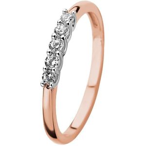 ring zirkonia 14K bicolor goud rosé/wit 4500711