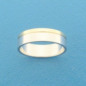 ring al754 - 5 mm - zonder steen goud met zilver 5600159