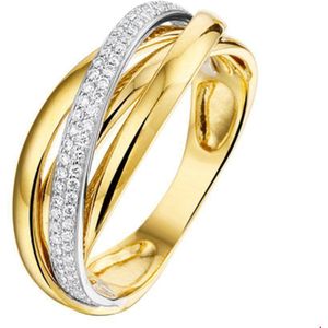 Bicolor Gouden Ring diamant 0.22ct H SI 4207439 17.00 mm (53)
