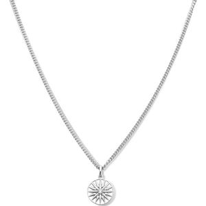 Zilver Gerhodineerde Collier rond zirkonia 2 1334093