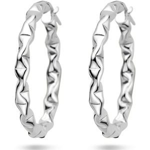 Zilver - Gerhodineerde Oorringen - 1338129 - 925 Zilver - 3.5 mm Breedte