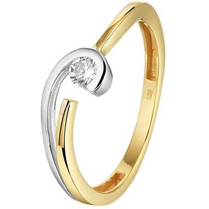 ring zirkonia 14K bicolor goud geel/wit 4208608