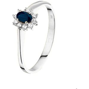 ring saffier en zirkonia 14K witgoud 4103755