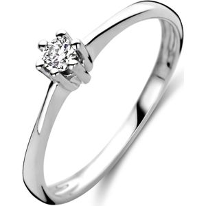 14K witgoud aanzoeksring diamant 0.10ct h si 4106109 17.25