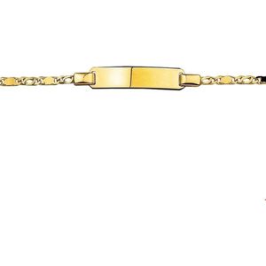 Geelgouden Graveerarmband valkenoog plaat 5 4012447 15 cm