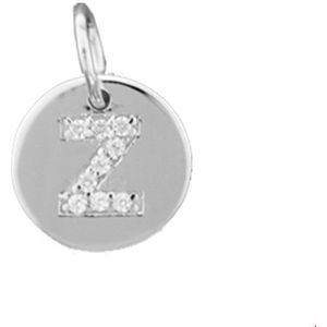 Zilver Gerhodineerde Hanger letter Z zirkonia 1319127