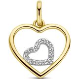 14K bicolor goud geel/wit hanger hartjes zirkonia 4208972