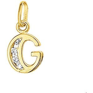 hanger letter zirkonia 14K geelgoud 4006242