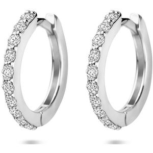 14K witgoud klapoorringen diamant h si 1,7 mm buis 4106395