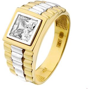 ring president zirkonia 14K bicolor goud geel/wit 4207689