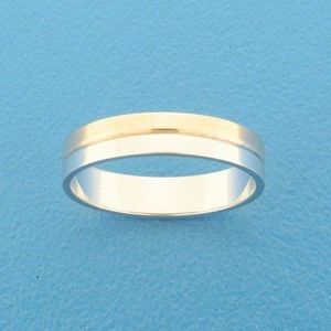 ring al749 - 4 mm - zonder steen goud met zilver 5600186