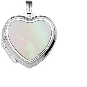 Zilveren Medaillon hart parelmoer 1019906