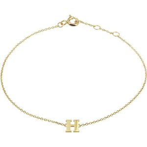 Geelgouden Armband letter H 16 4021346