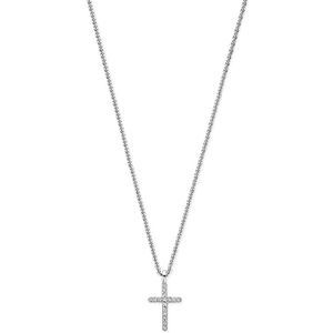Zilver - Gerhodineerde Collier - Kruis - 41 - 43 - 45 cm