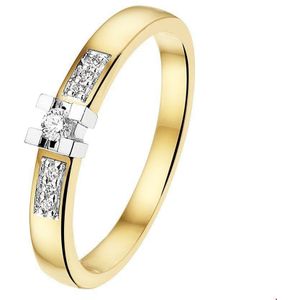 Bicolor Gouden Ring diamant 0.08ct H SI 4208159 18.50 mm (58)