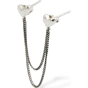 BUDDHA TO BUDDHA Heart Double Chain - Oorbel - 914 one