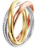 Tricolor Gouden Ring diamant 0.29ct H SI 4300494 18.50 mm (58)