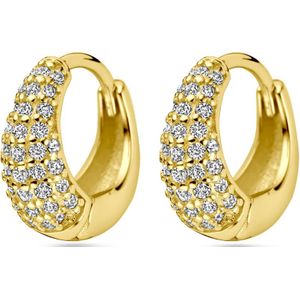 zilver verguld (geel) klapoorringen zirkonia 11.5 mm 1 micron 2103678