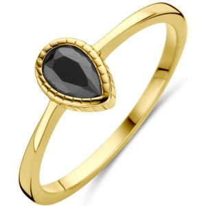 14K geelgoud ring zwart zirkonia 4031706 17.25